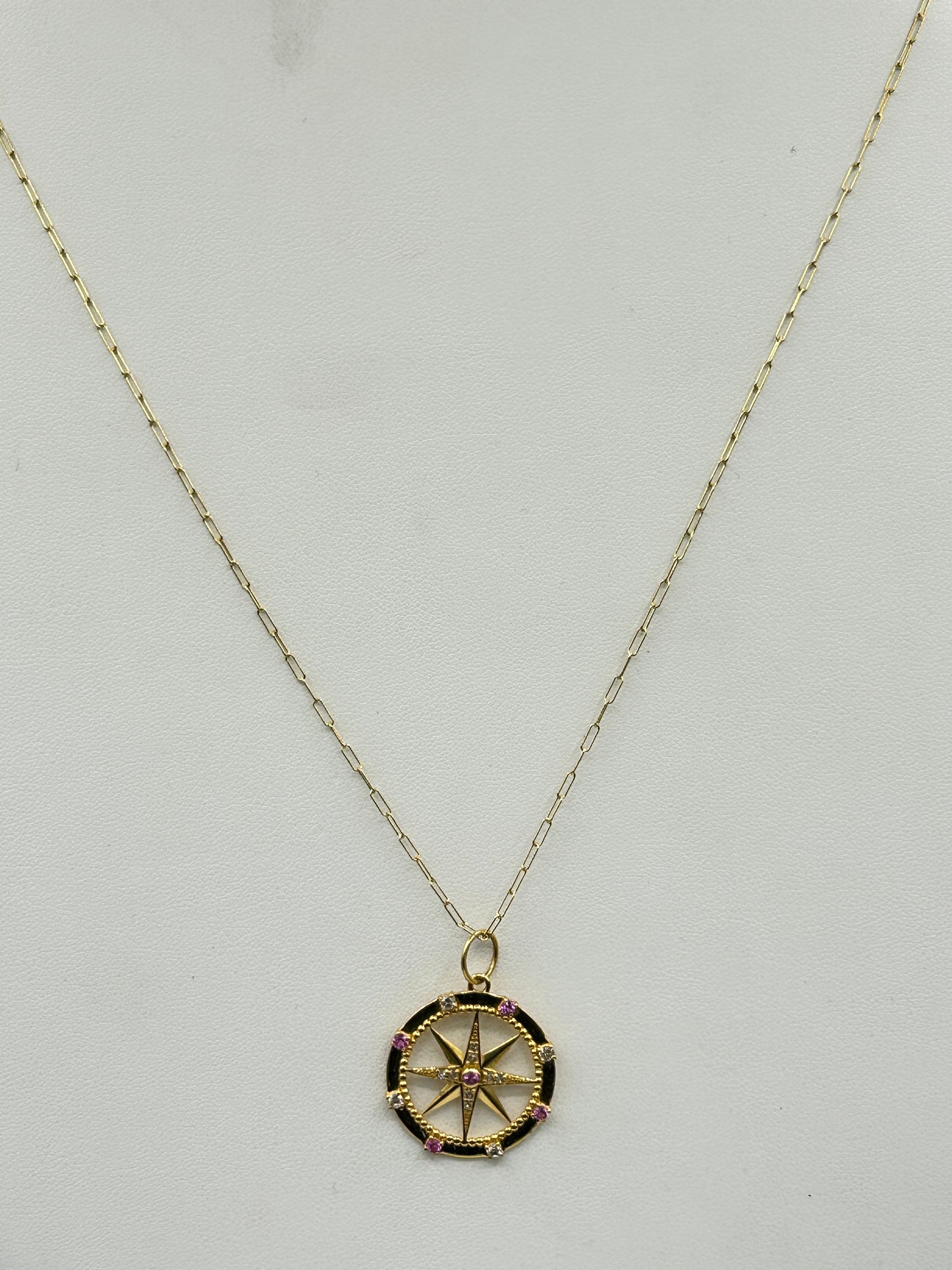 Star 14k Solid Gold Diamond Pendants