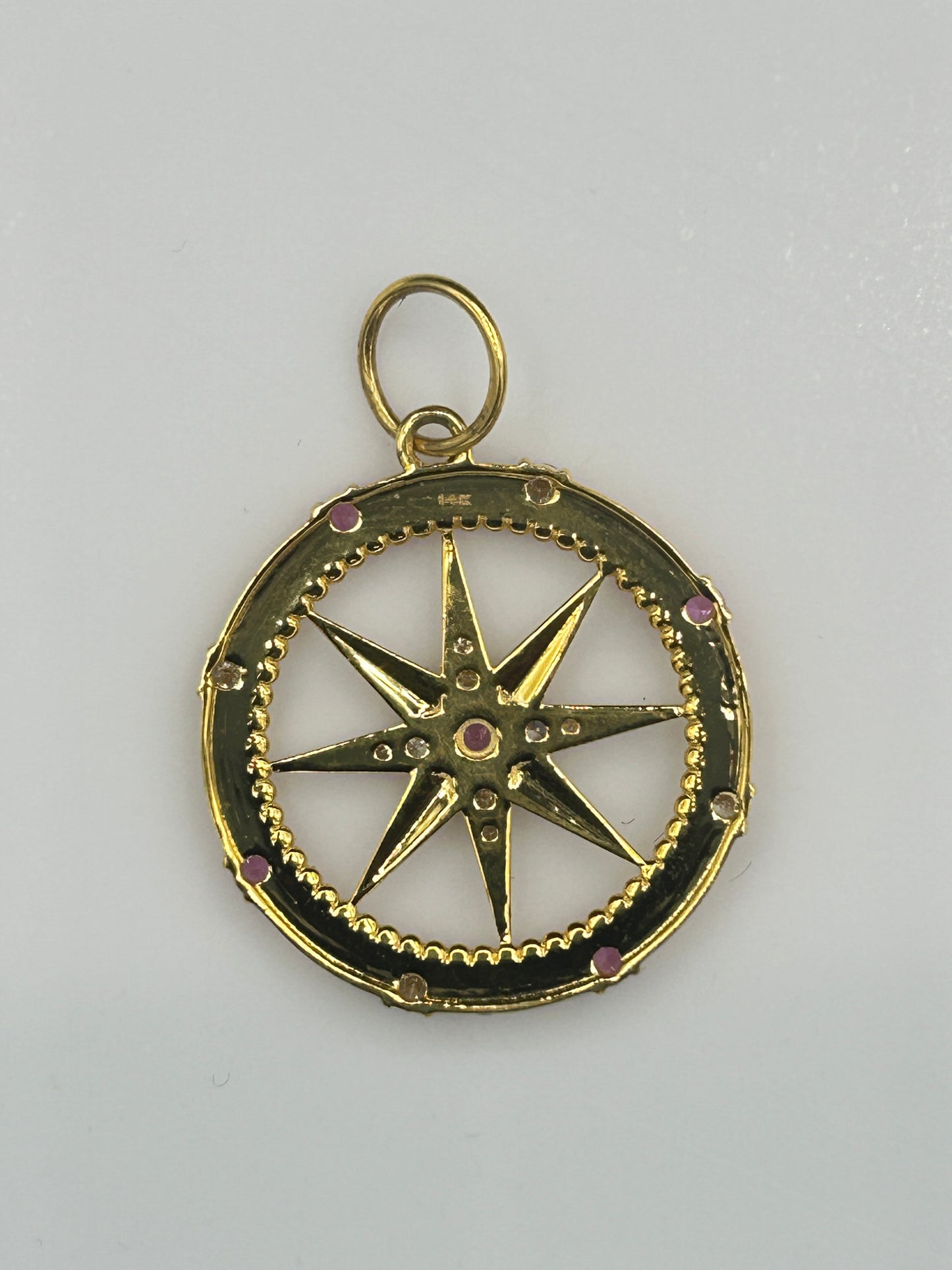 Star 14k Solid Gold Diamond Pendants