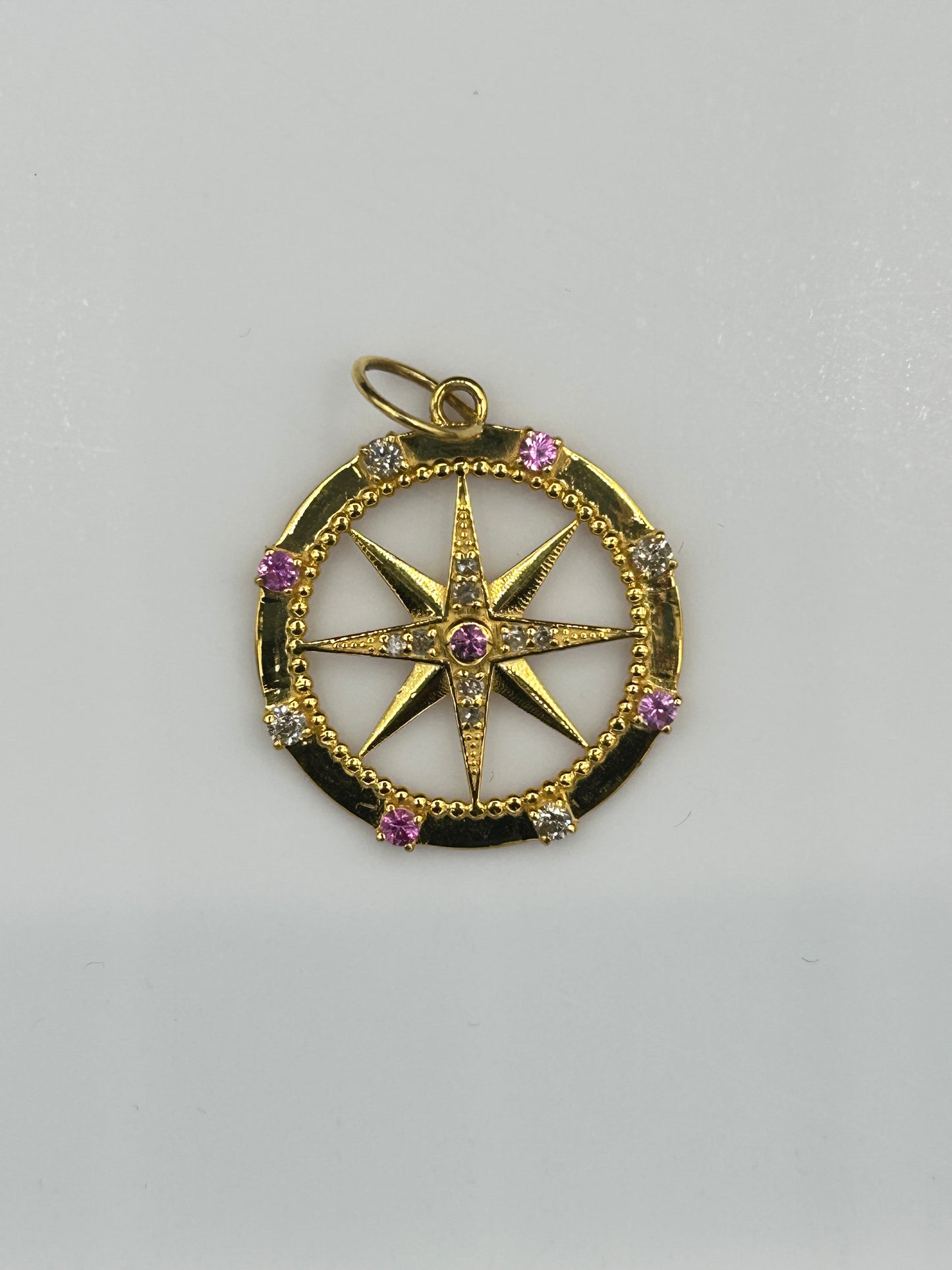 Star 14k Solid Gold Diamond Pendants