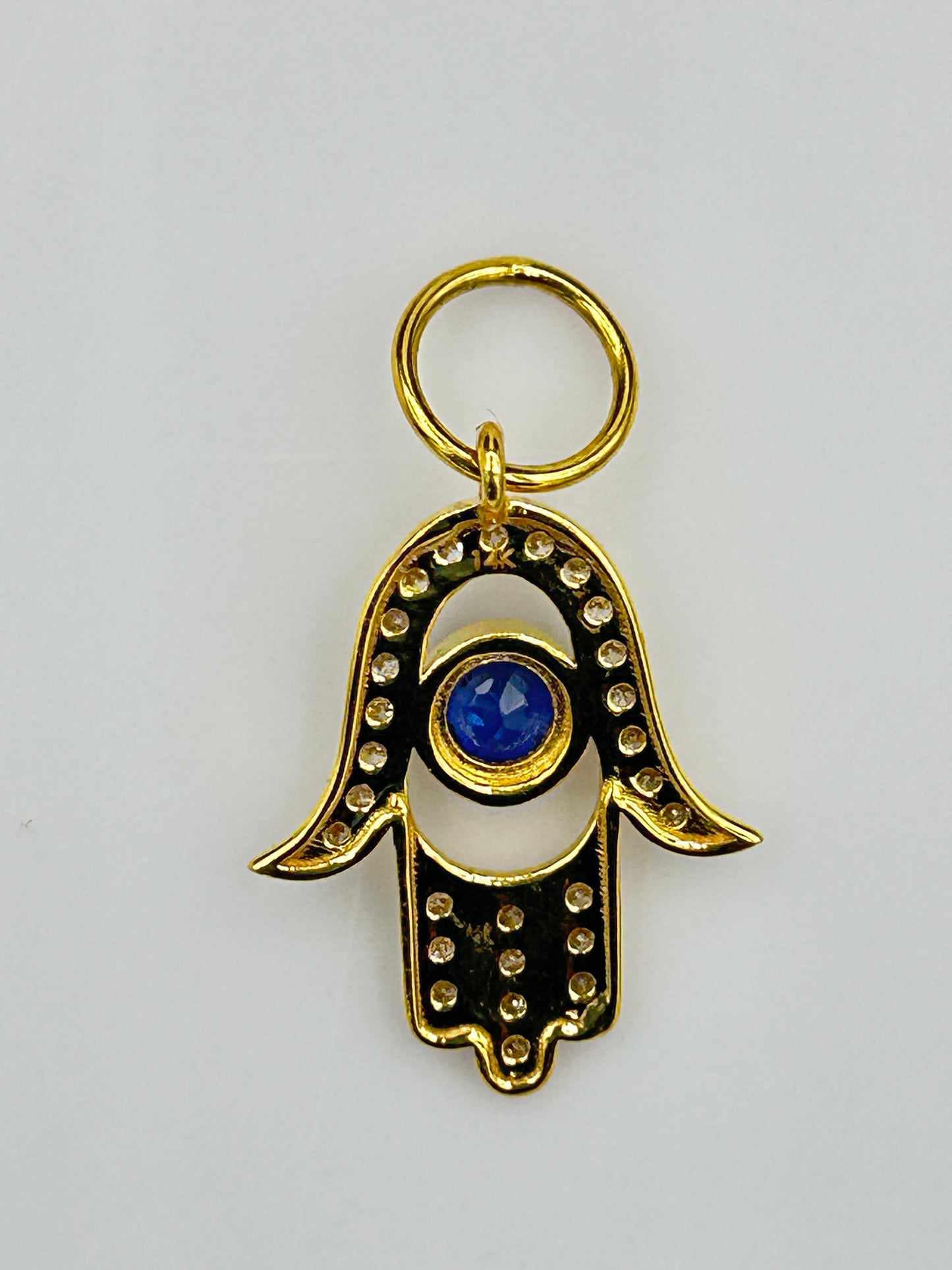 Hamsa Hand 14k Solid Gold Diamond Pendants