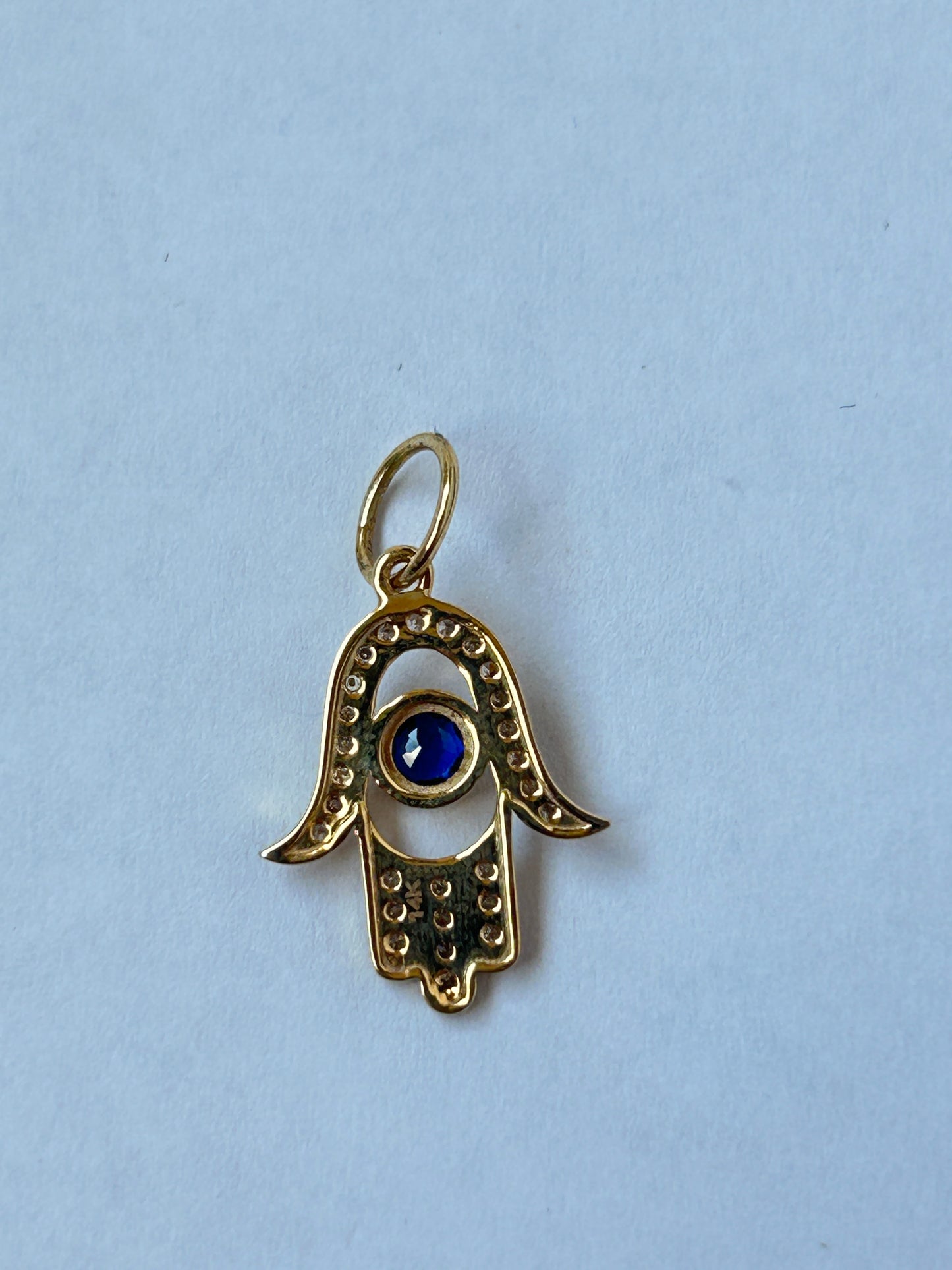 Hamsa Hand 14k Solid Gold Diamond Pendants