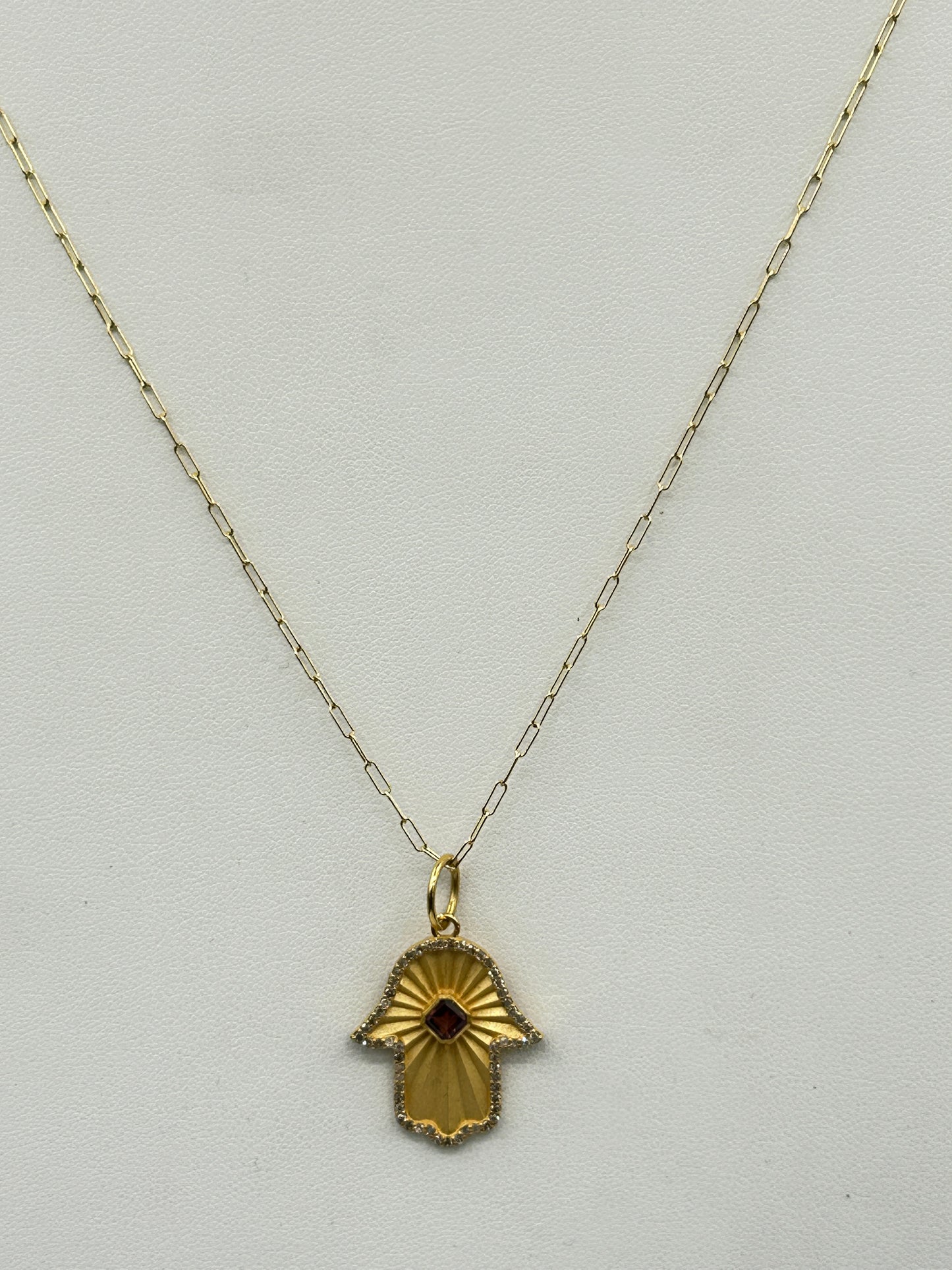 Hamsa hand 14k Solid Gold Diamond Pendants