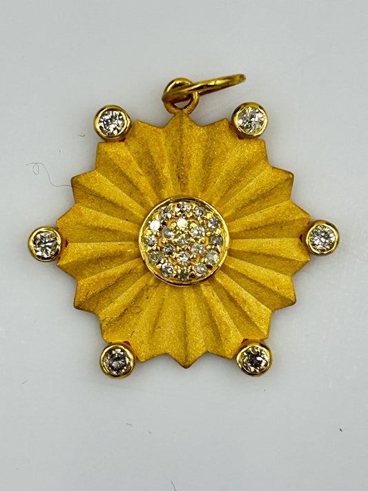 Star 14k Solid Gold Diamond Pendants