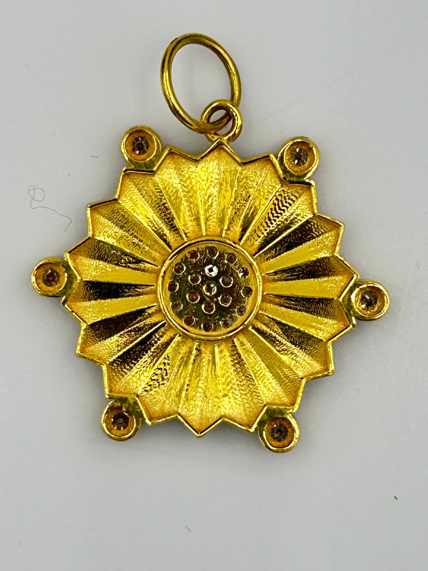 Star 14k Solid Gold Diamond Pendants