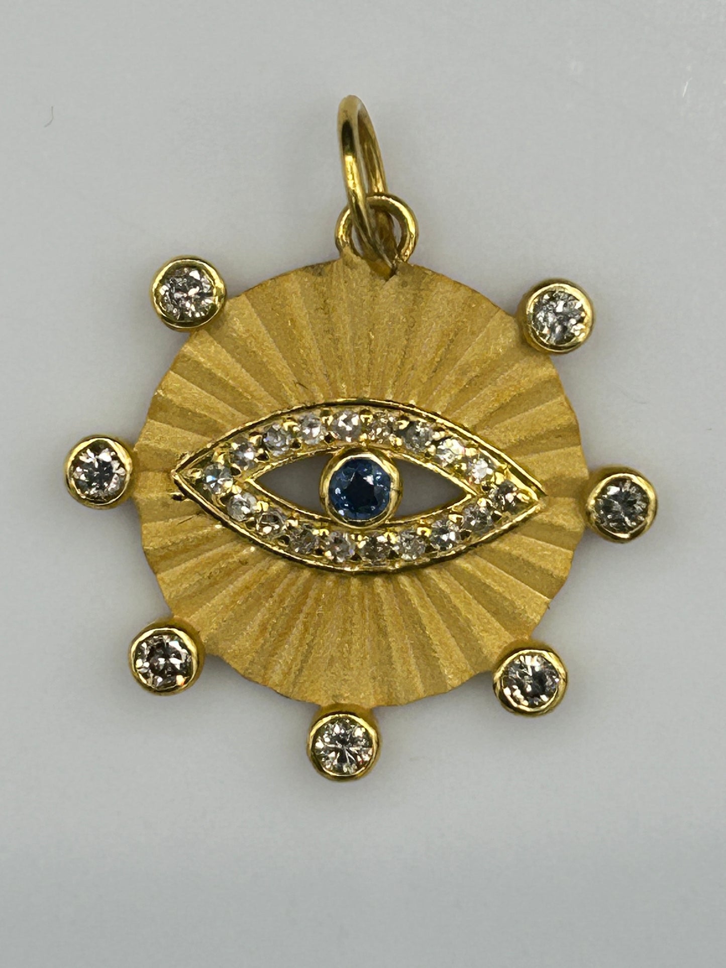 Evil Eye 14k Solid Gold Diamond Pendants