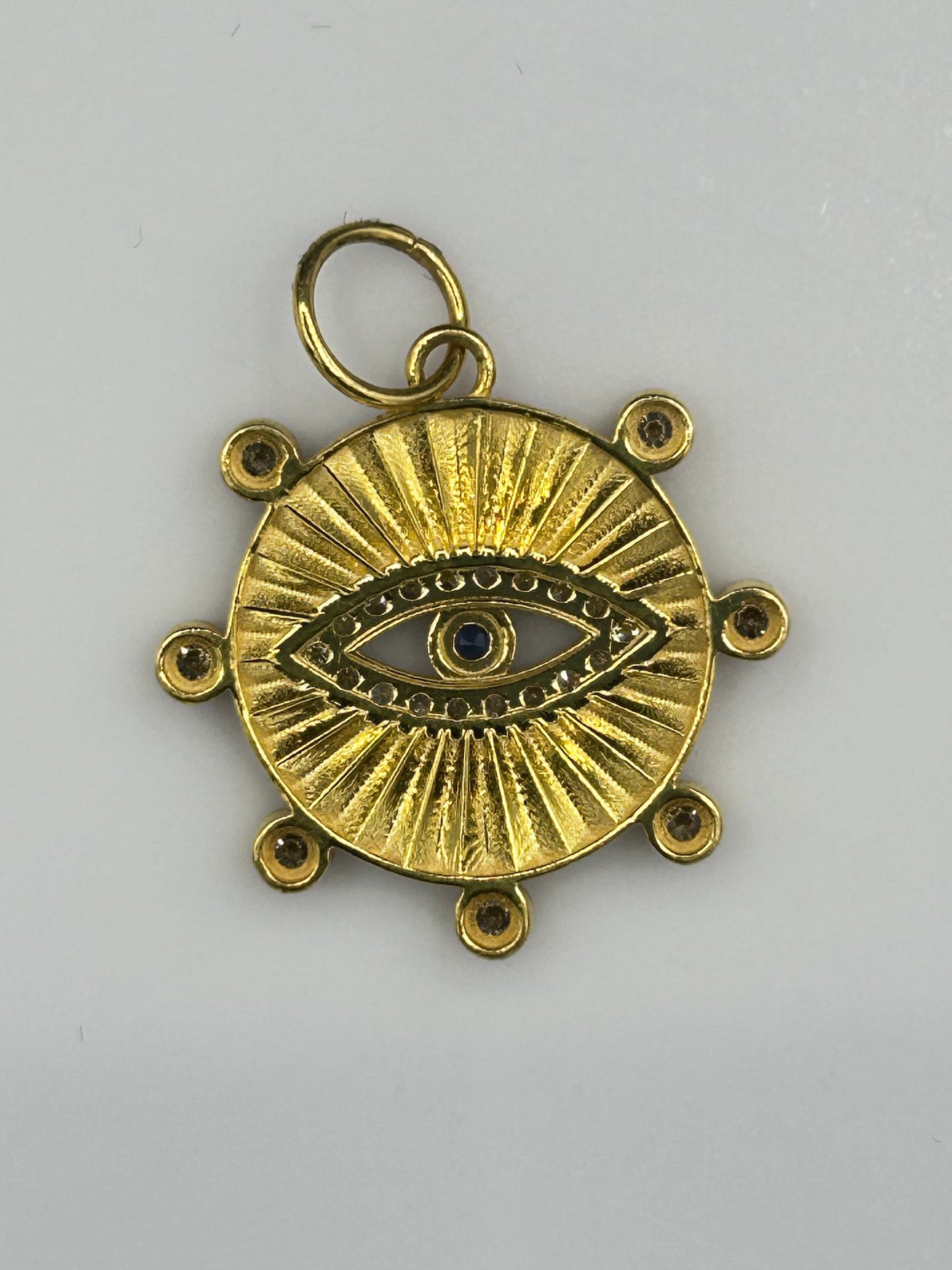 Evil Eye 14k Solid Gold Diamond Pendants