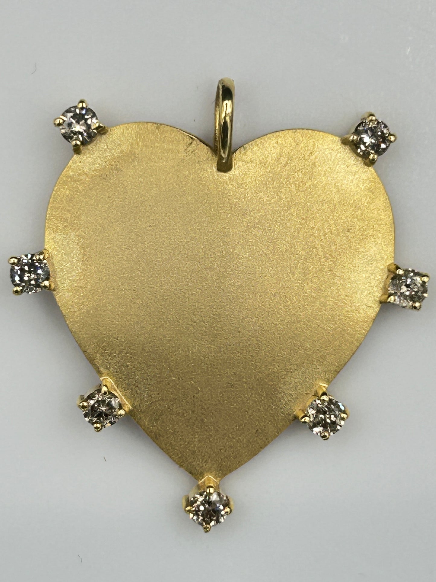 Heart 14k Solid Gold Diamond Pendants