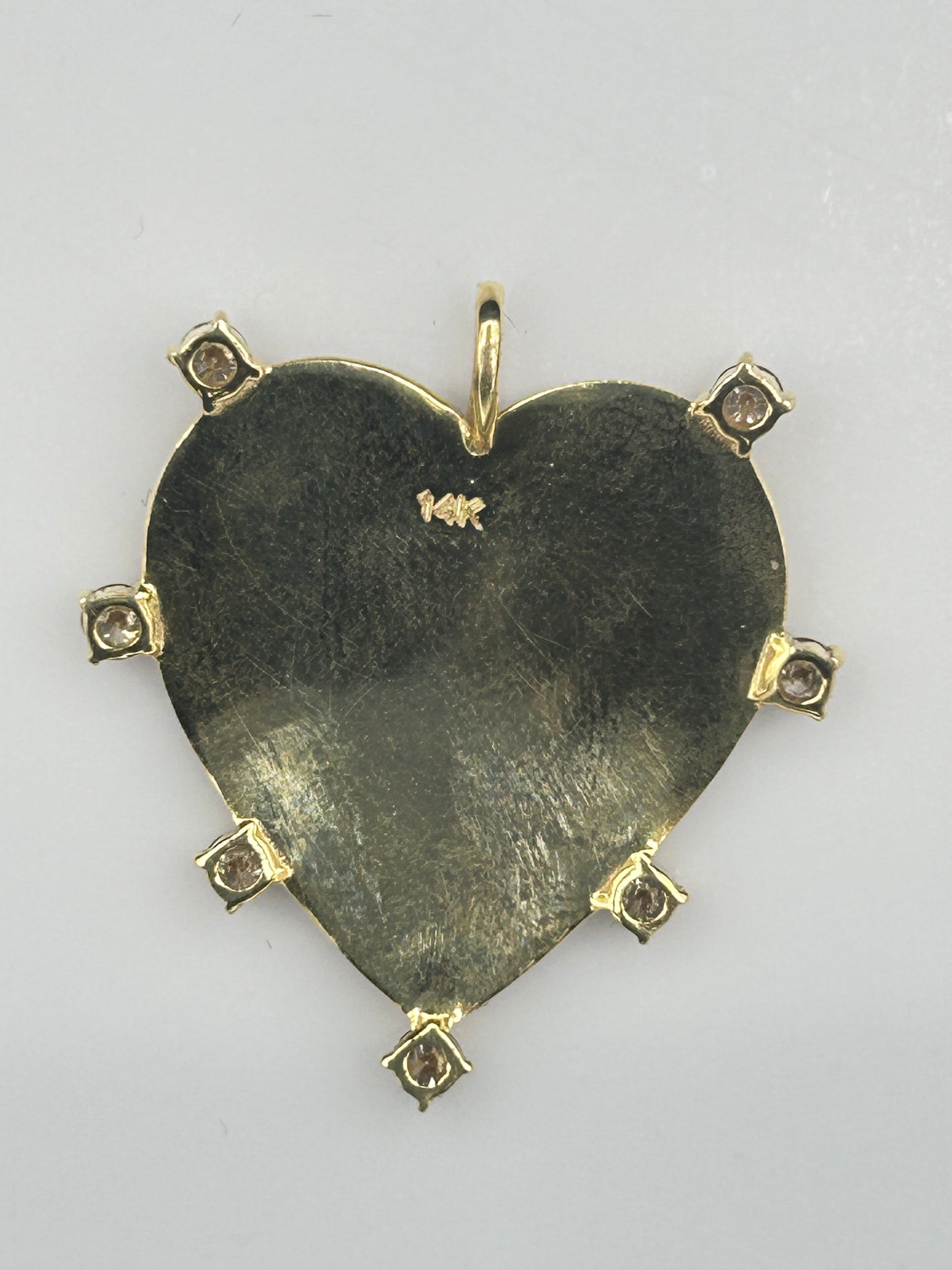 Heart 14k Solid Gold Diamond Pendants