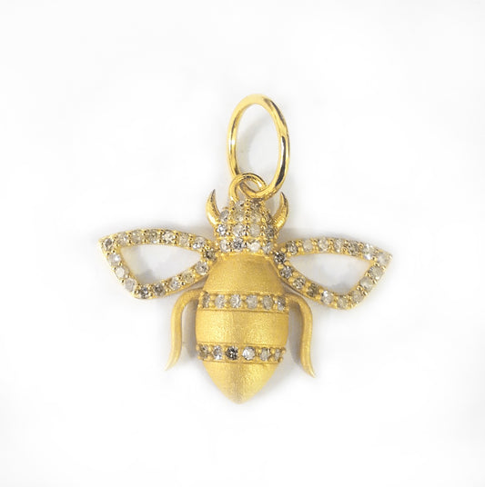Bee 14k Solid Gold Diamond Pendants.