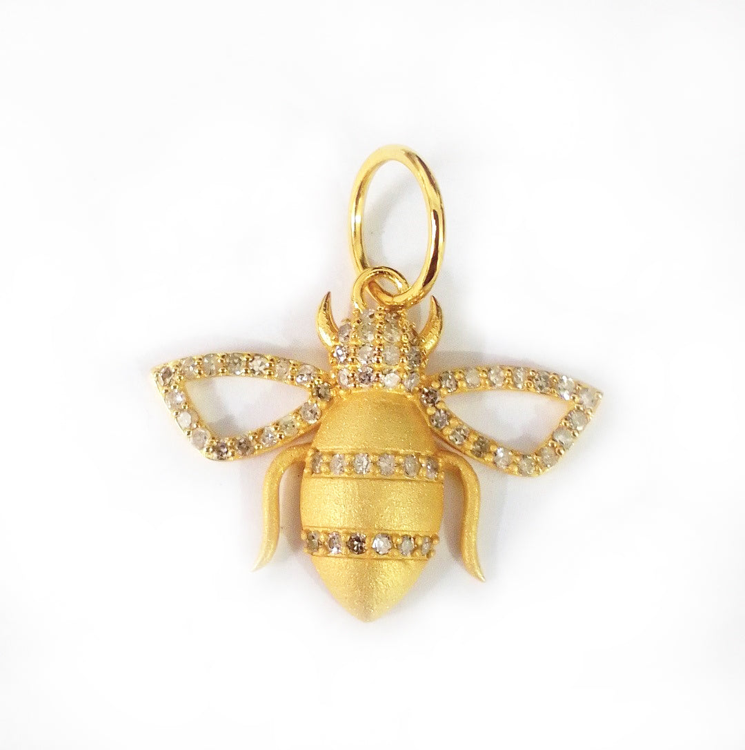 Bee 14k Solid Gold Diamond Pendants.