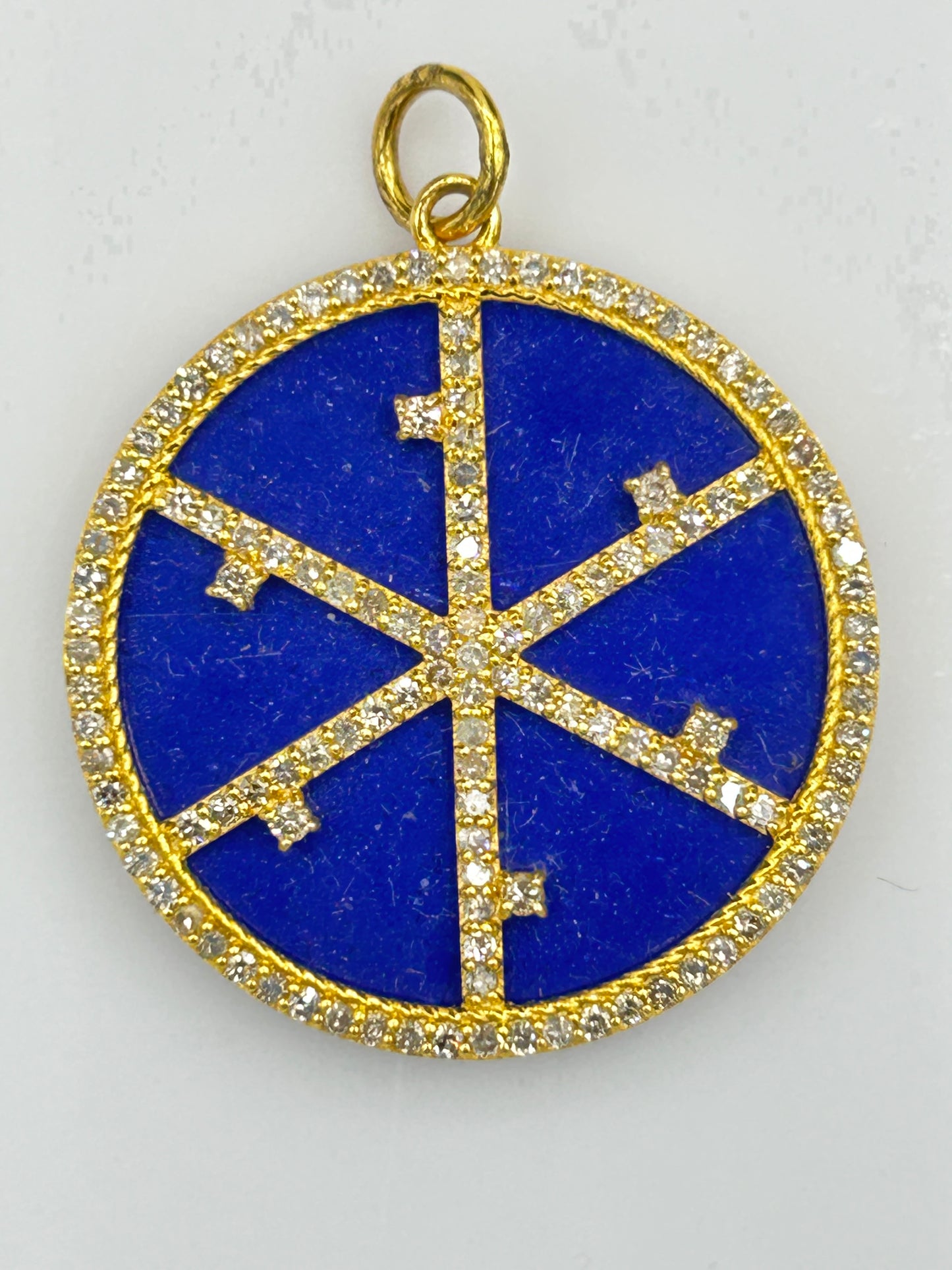 Lapis Lazuli Pendant in 14k Gold with Diamonds
