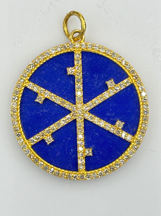 Lapis Lazuli Pendant in 14k Gold with Diamonds