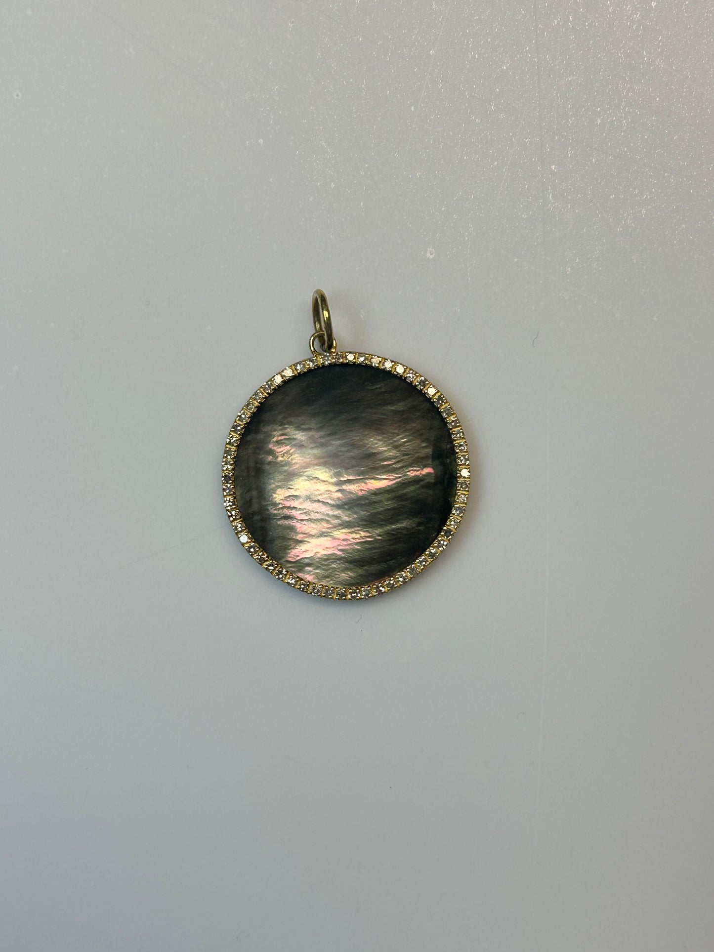 Round 14k Solid Gold Diamond Pendants