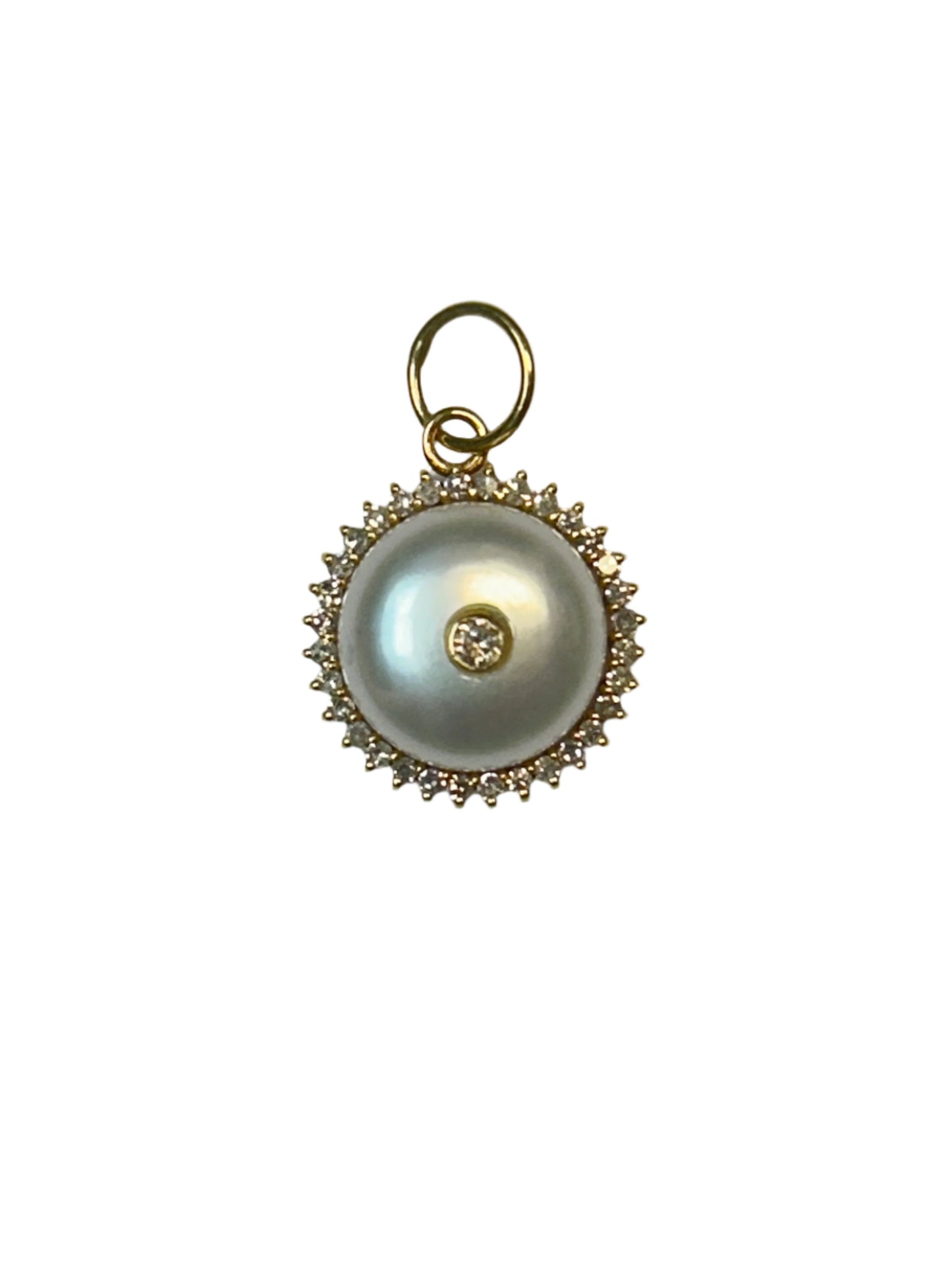 14K Gold Coin Pendant with Pearls