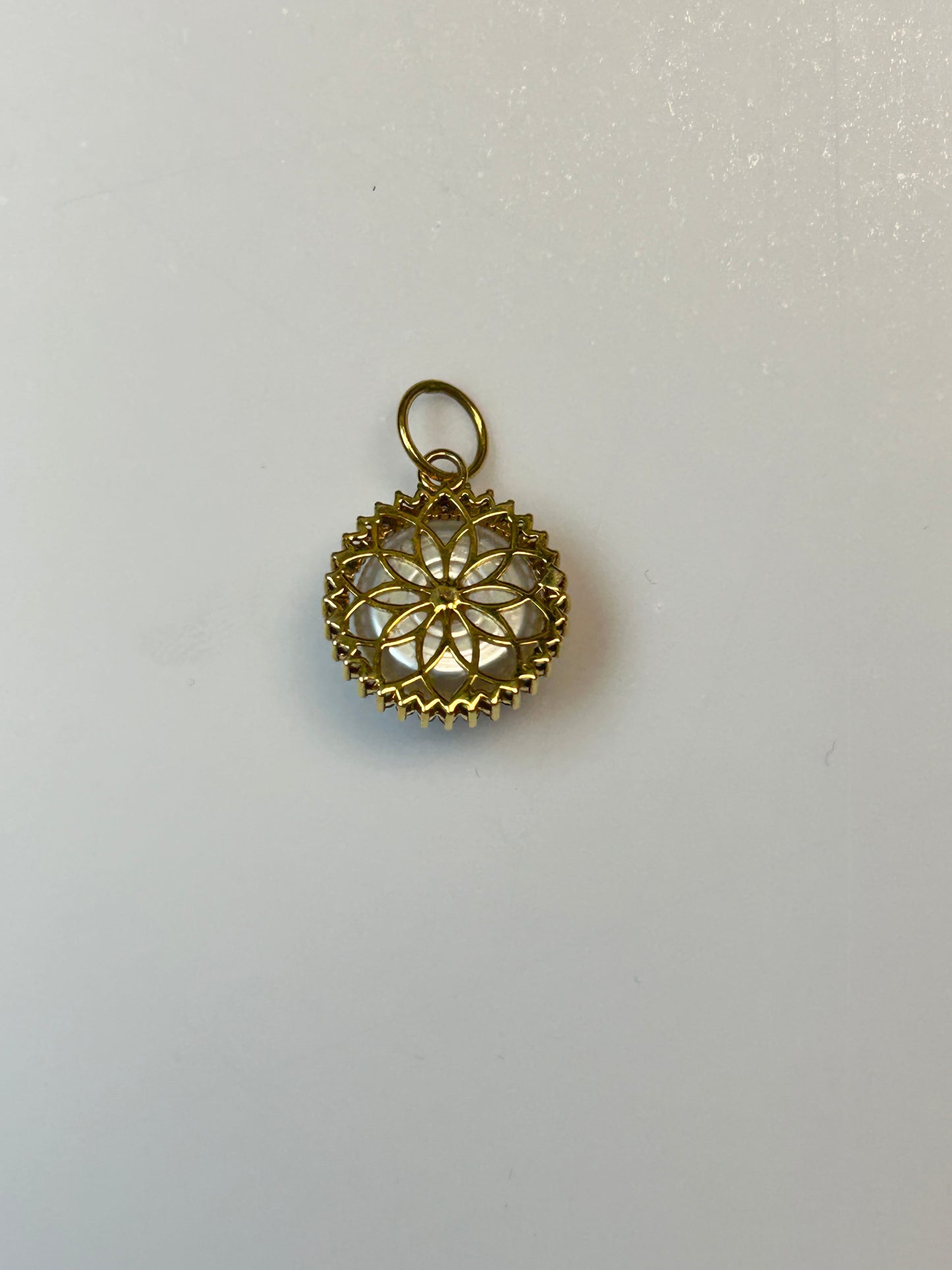 14K Gold Coin Pendant with Pearls