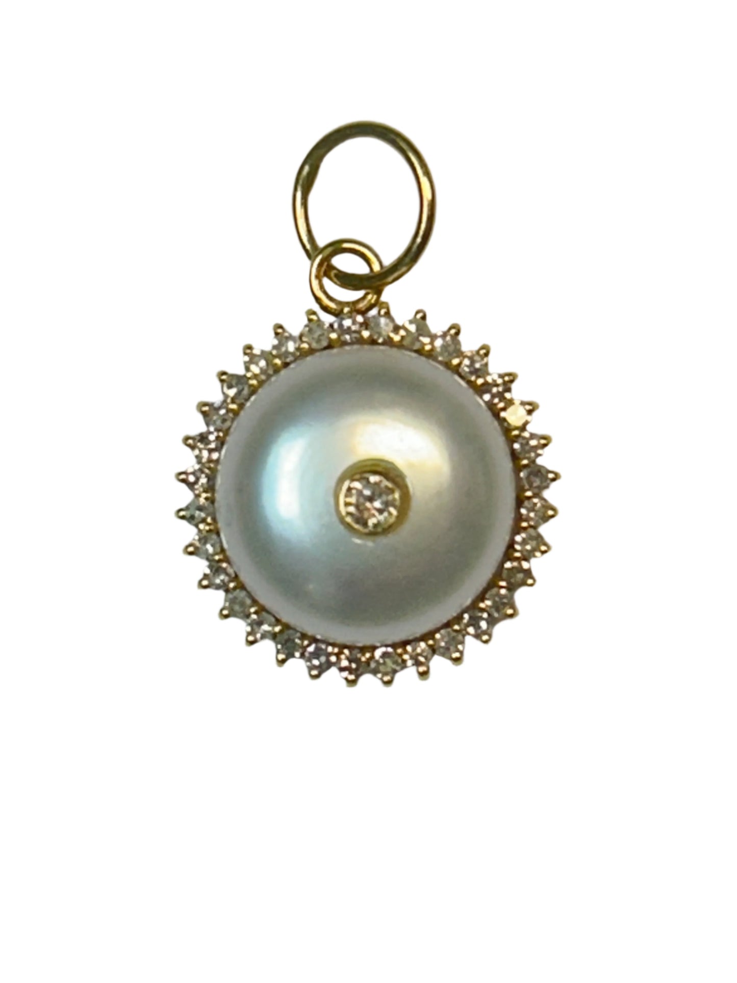 14K Gold Coin Pendant with Pearls