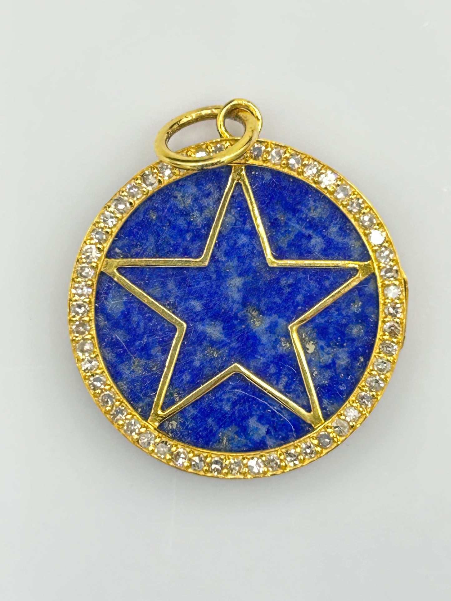 Round 14k Solid Gold Diamond Pendants