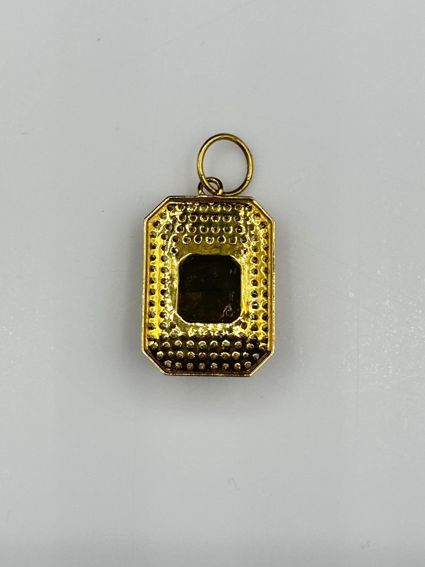 Rectangle 14k Solid Gold Diamond Pendants