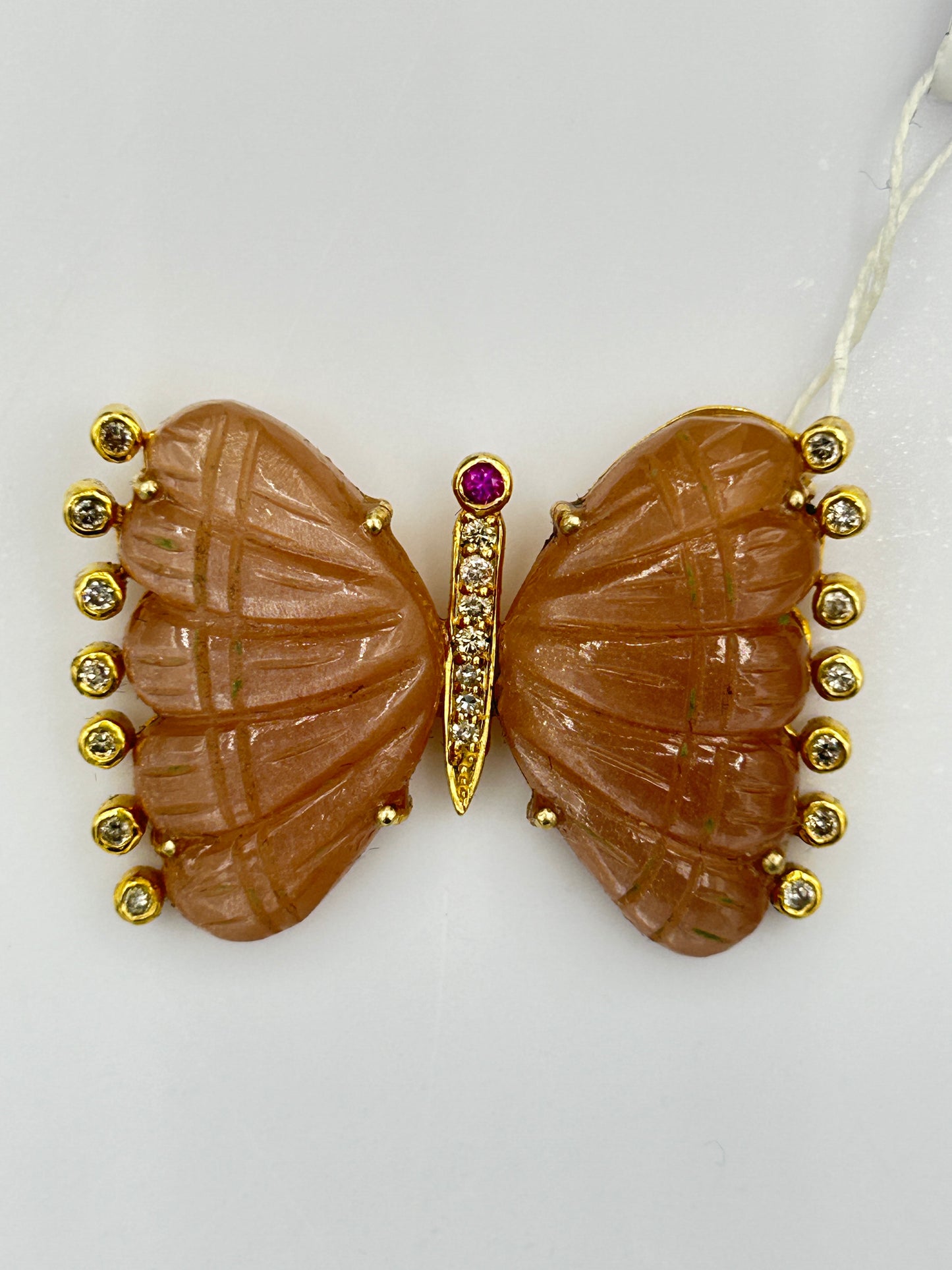 Butterfly 14k Solid Gold Diamond Pendants