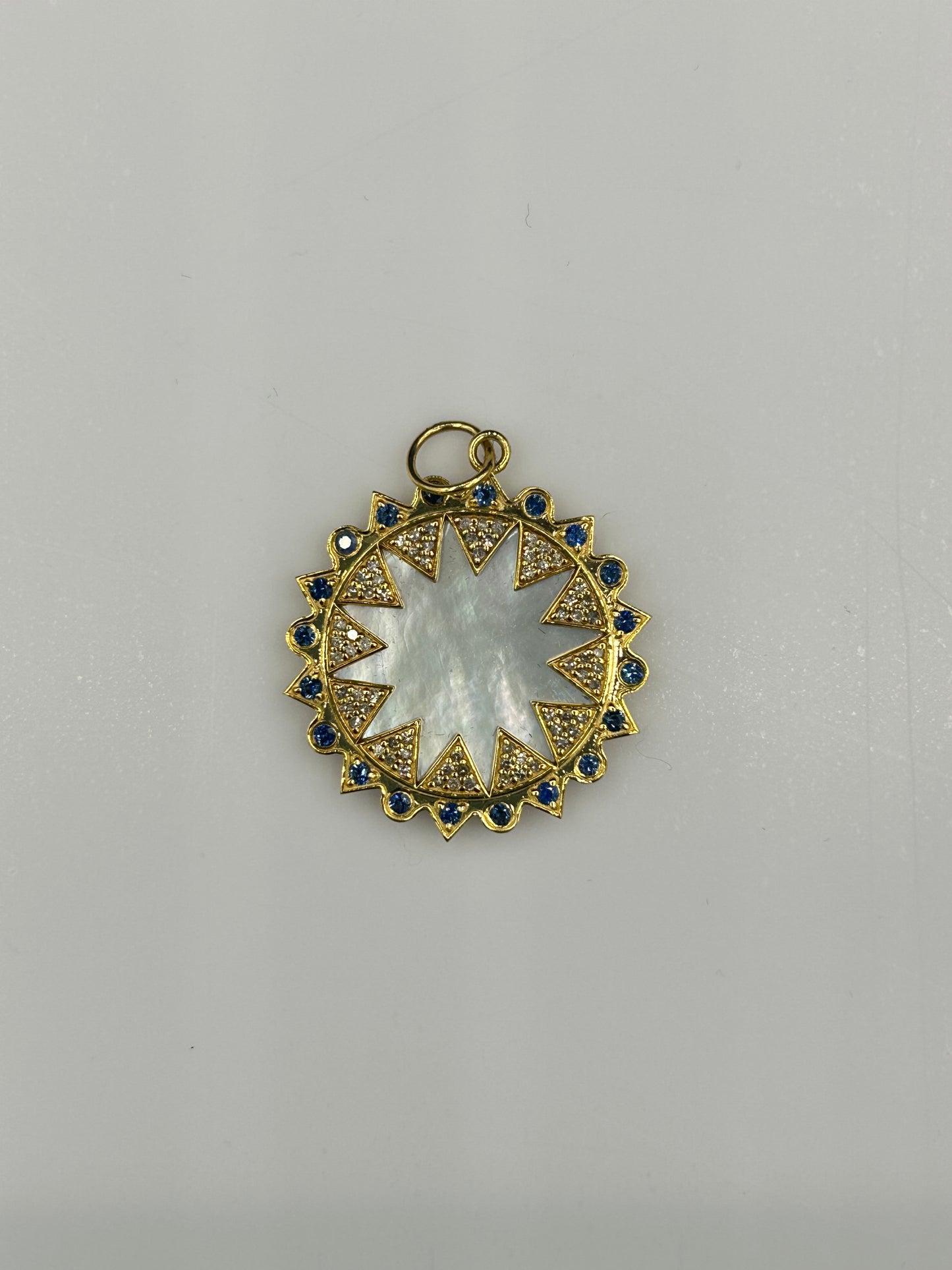 Round 14k Solid Gold Diamond Pendants