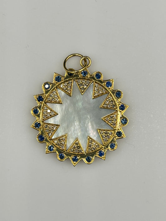 Round 14k Solid Gold Diamond Pendants