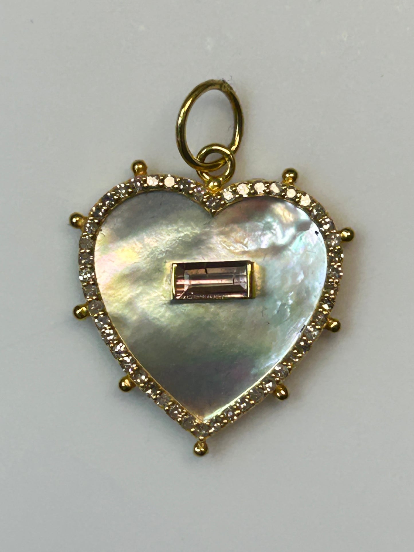 Heart 14k Solid Gold Diamond Pendants