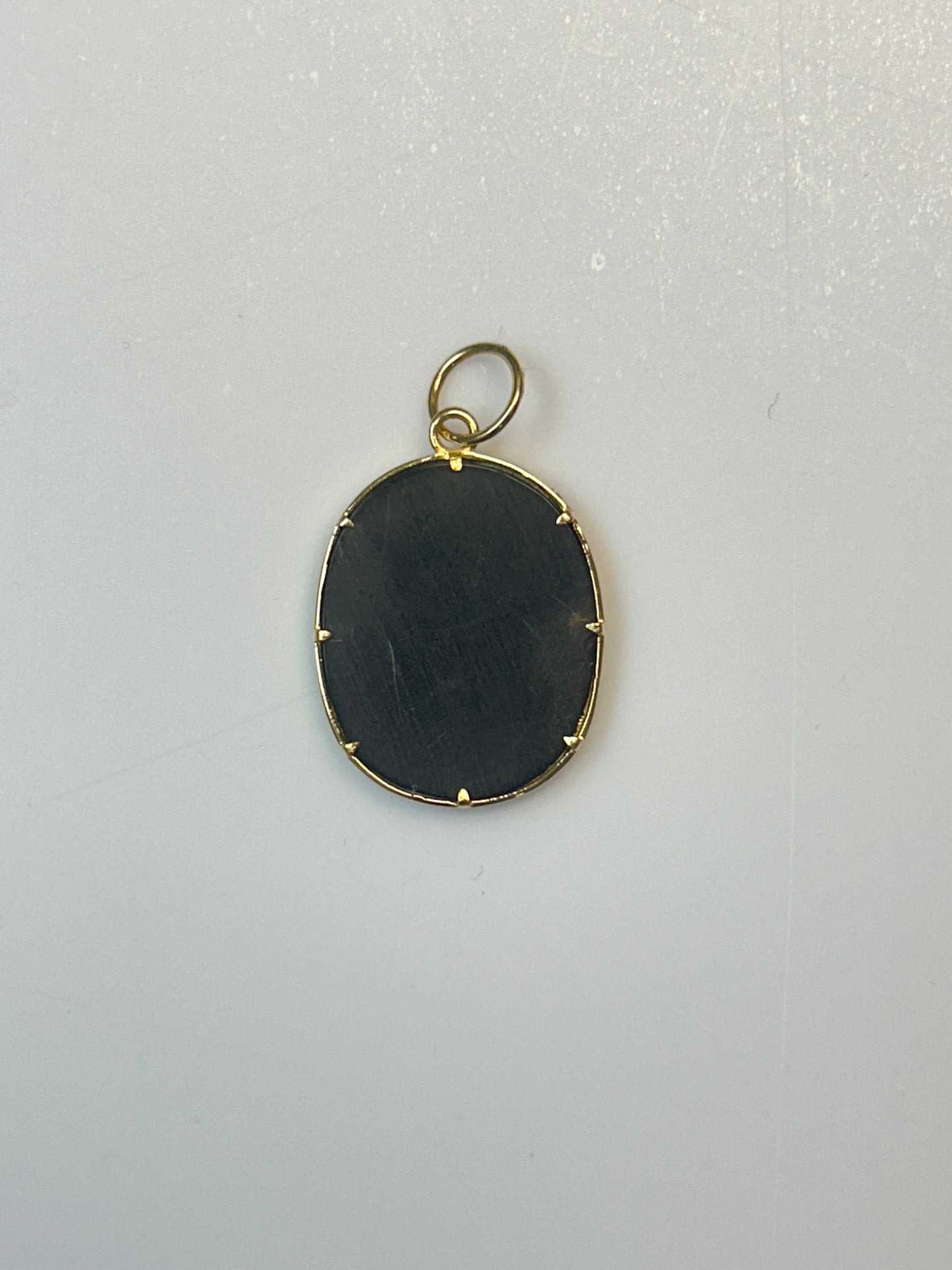 Oval 14k Solid Gold Diamond Pendants