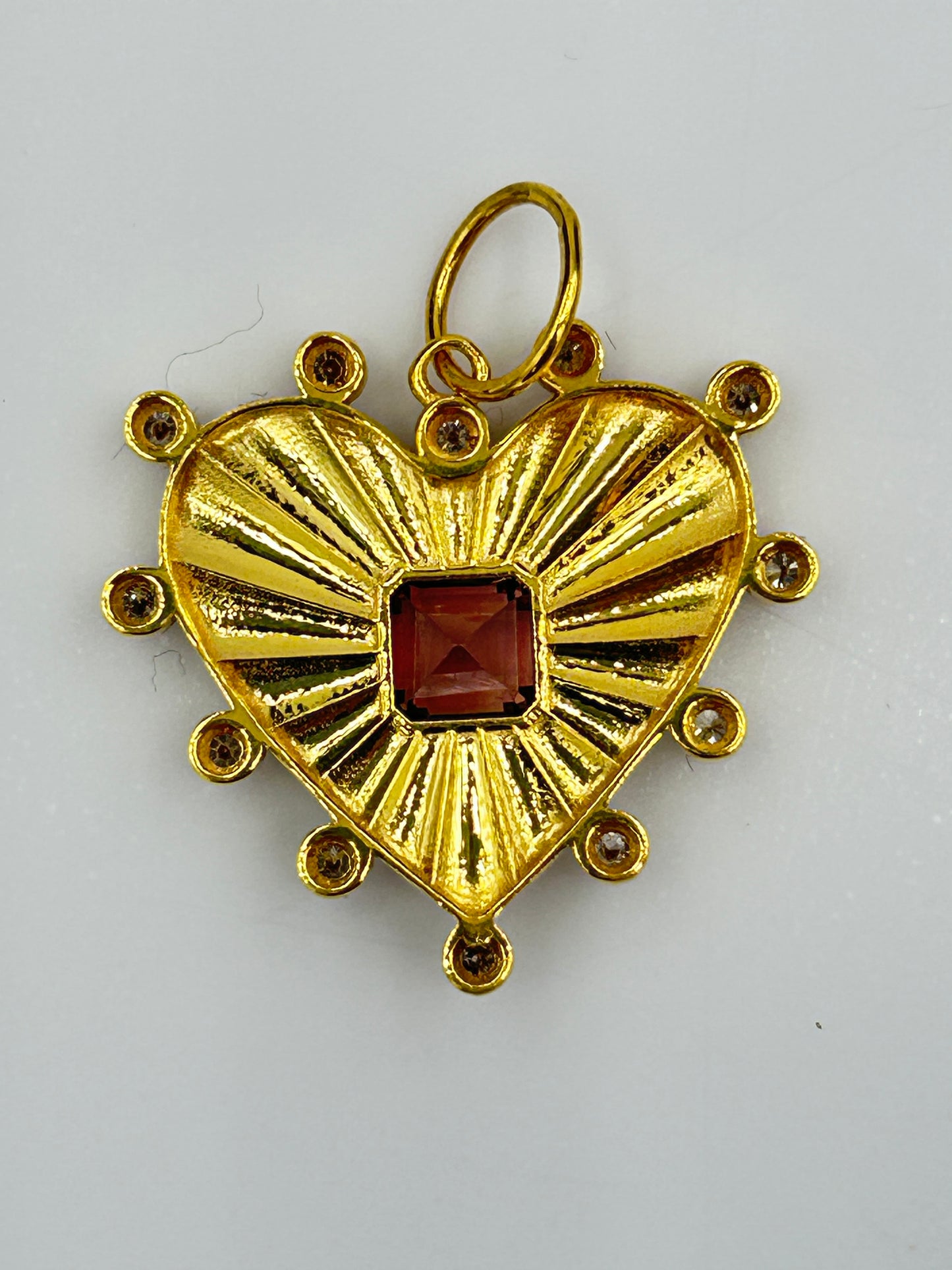 Heart 14k Solid Gold Diamond Pendants