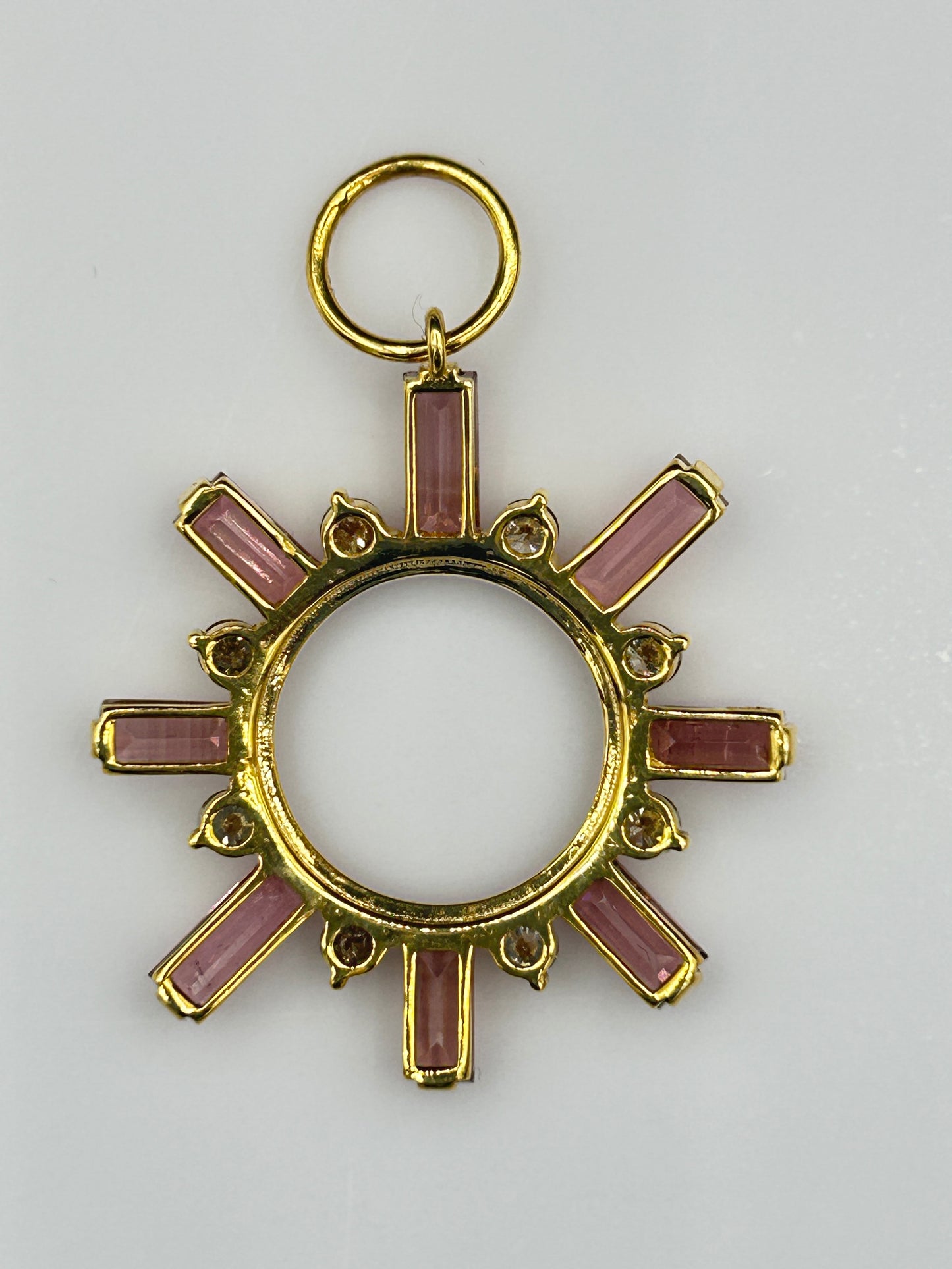 Round 14k Solid Gold Diamond Pendants