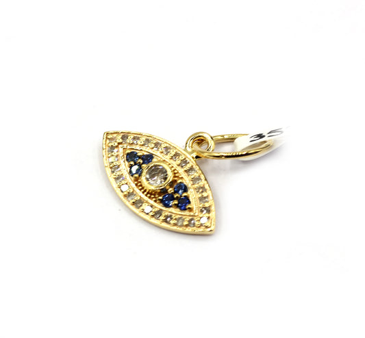 Evil Eye 14k Solid Gold Diamond Pendants.