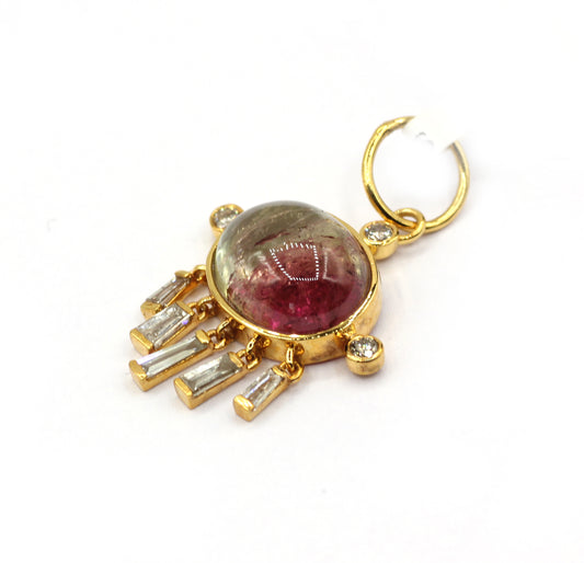 14k Solid Gold Diamond Pendants.