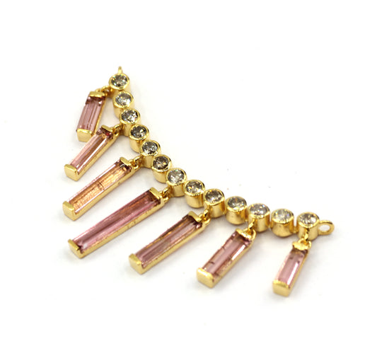 14k Solid Gold Diamond Pendants.