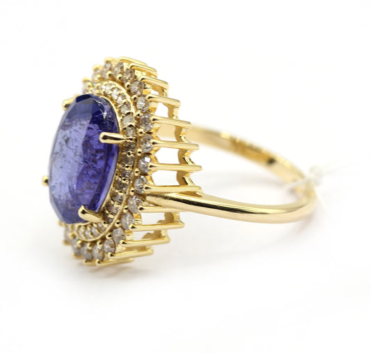 Tanzanite 14k Solid Gold Diamond Rings.