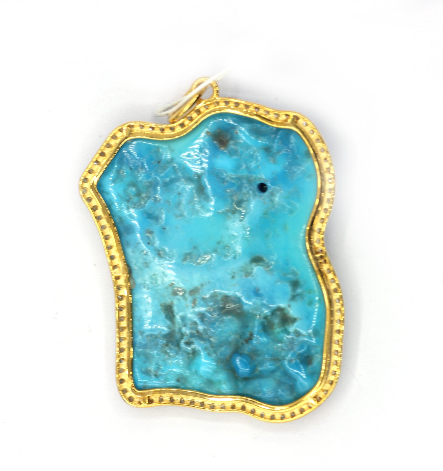 Turquoise 14k Solid Gold Diamond Pendants