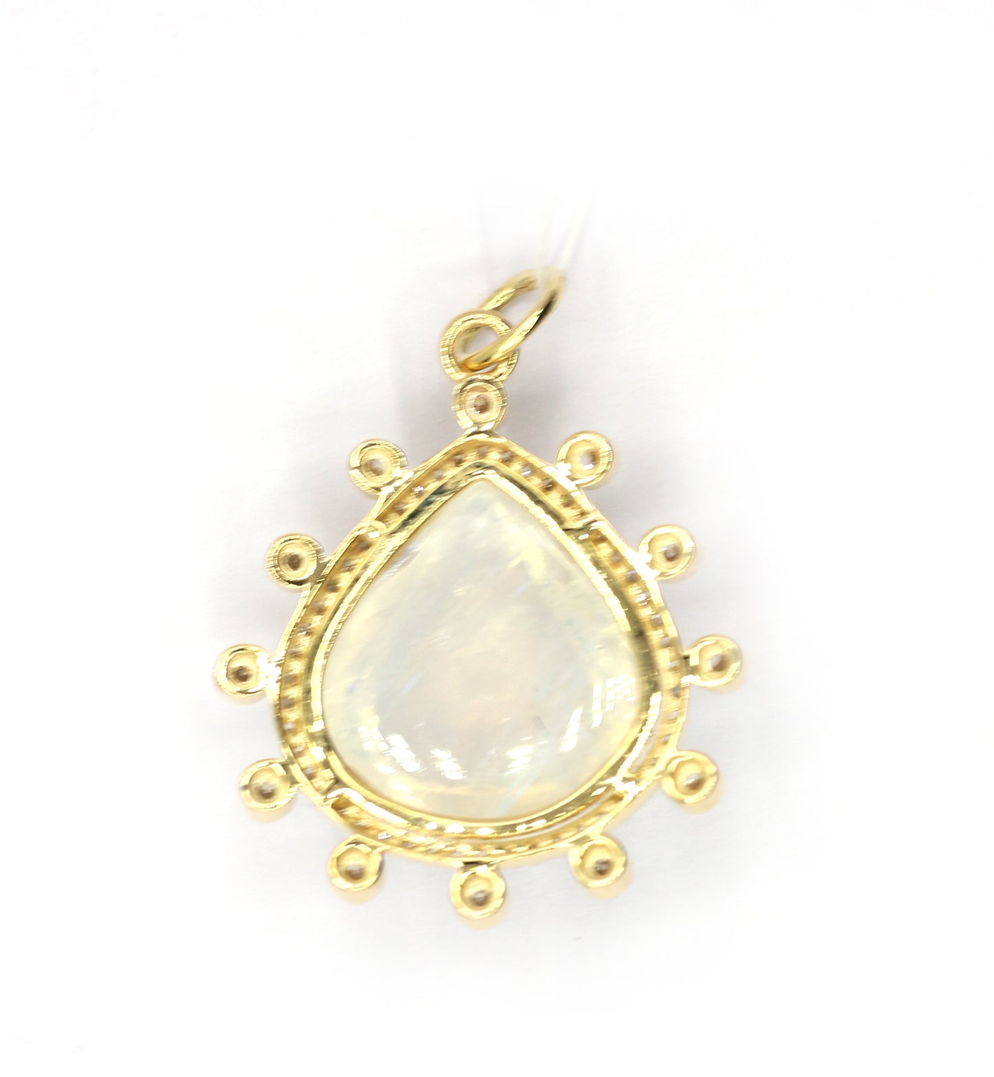 Pear 14k Solid Gold Diamond Pendants