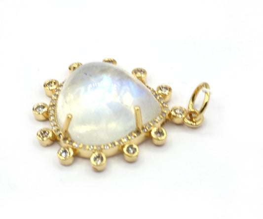 Pear 14k Solid Gold Diamond Pendants