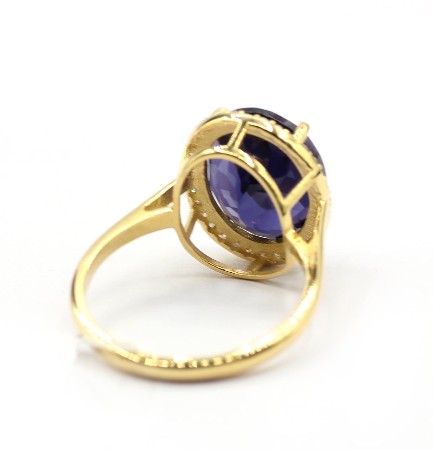 Iolite 14k Solid Gold Diamond Rings.