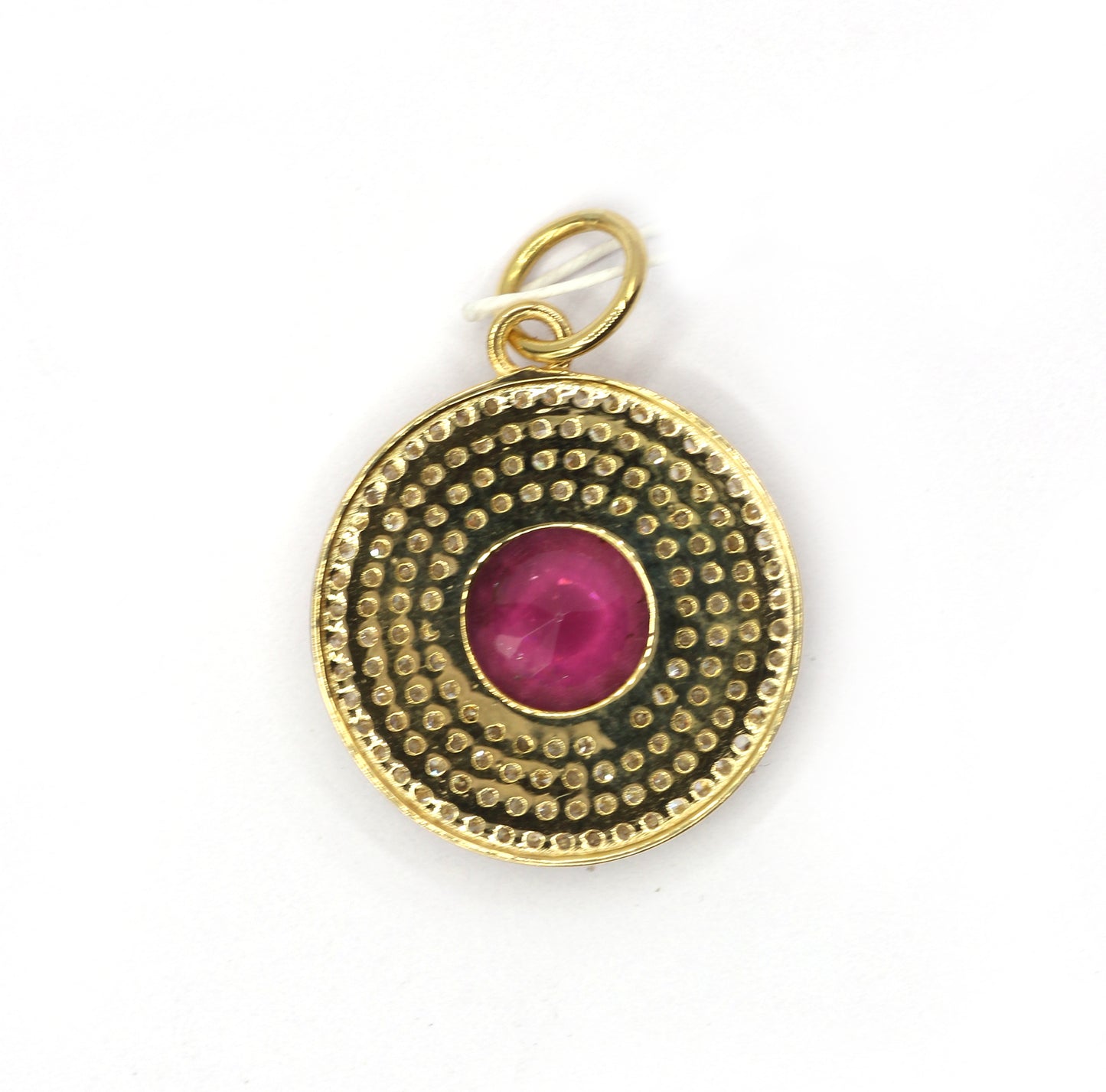 Round 14k Solid Gold Diamond Pendants
