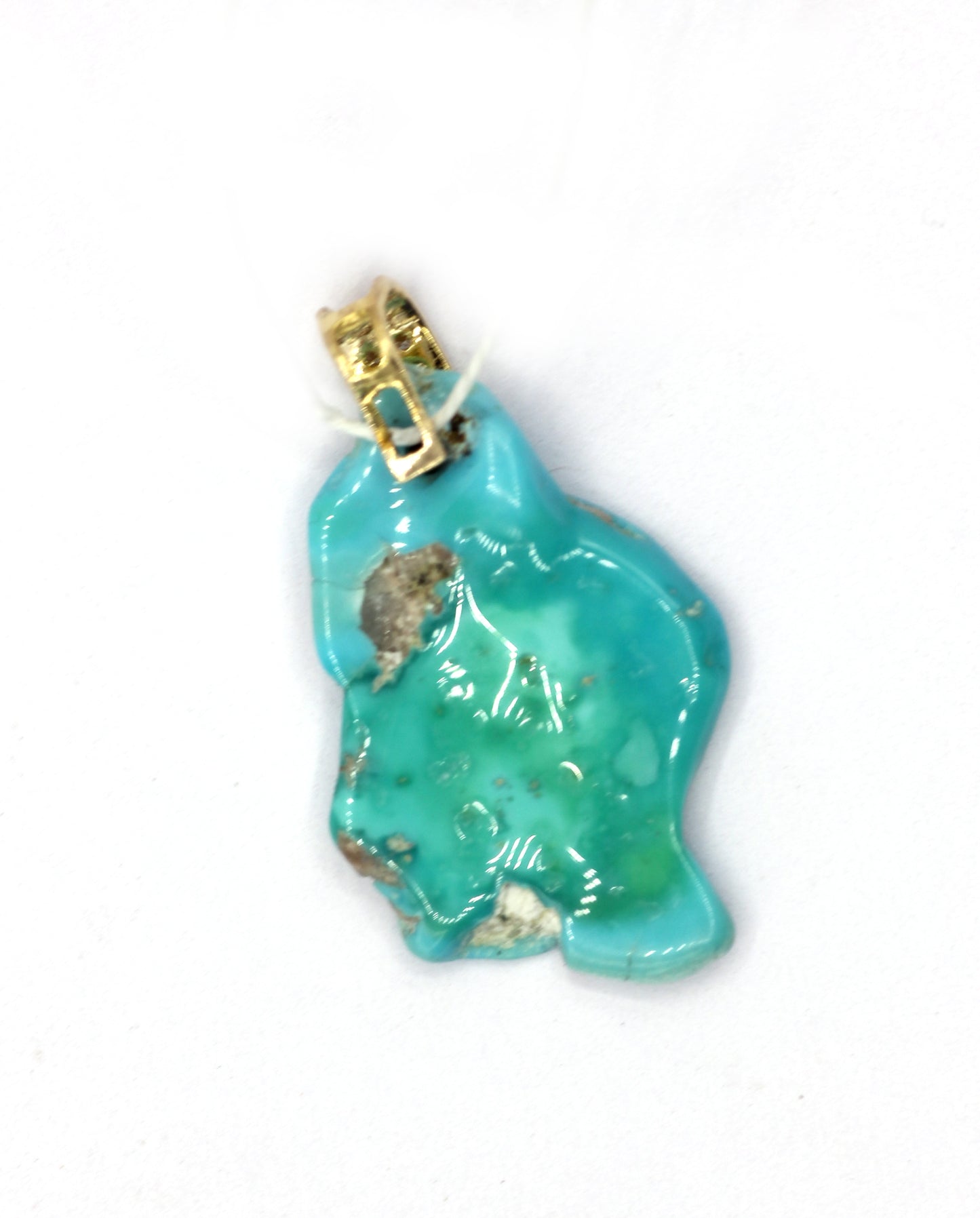 Turquoise 14k Solid Gold Diamond Pendants