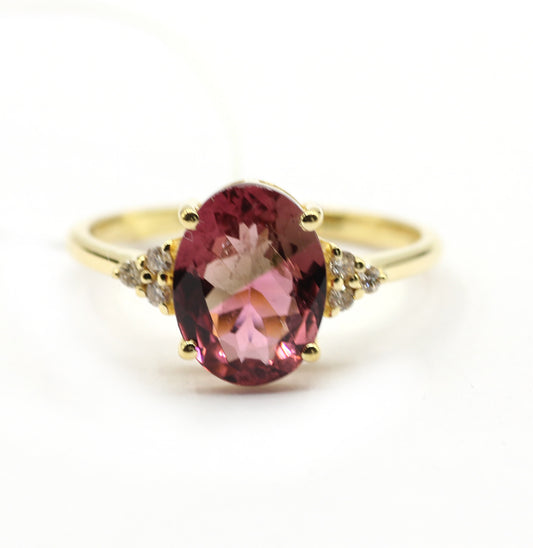 Oval 14k Solid Gold Diamond Rings.