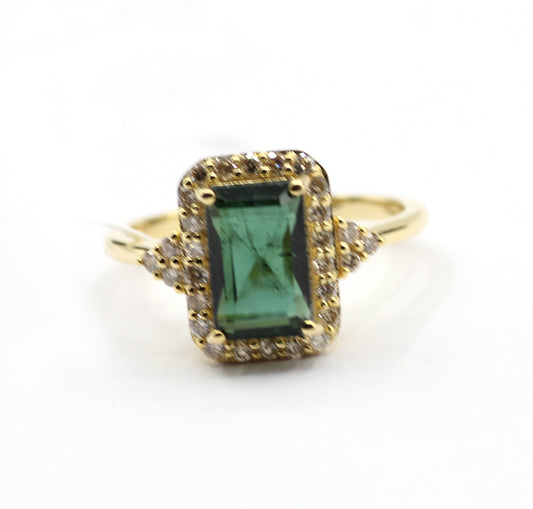 Emerald 14k Solid Gold Diamond Rings.