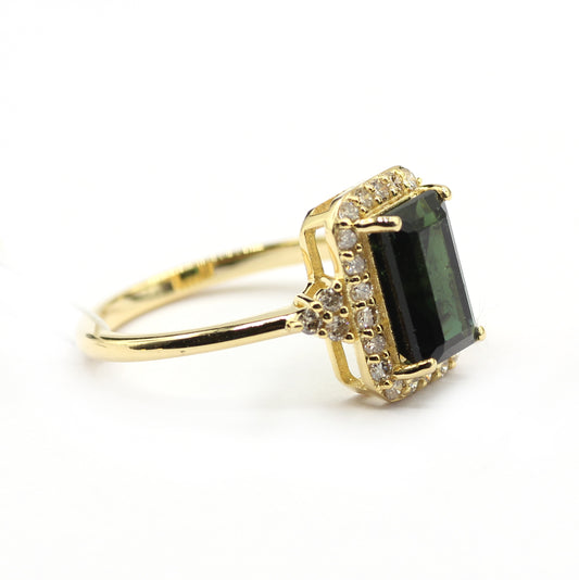 Emerald 14k Solid Gold Diamond Rings.