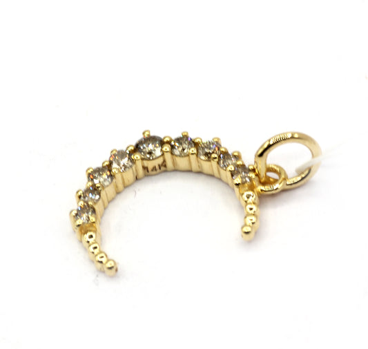 Moon 14k Solid Gold Diamond Pendants