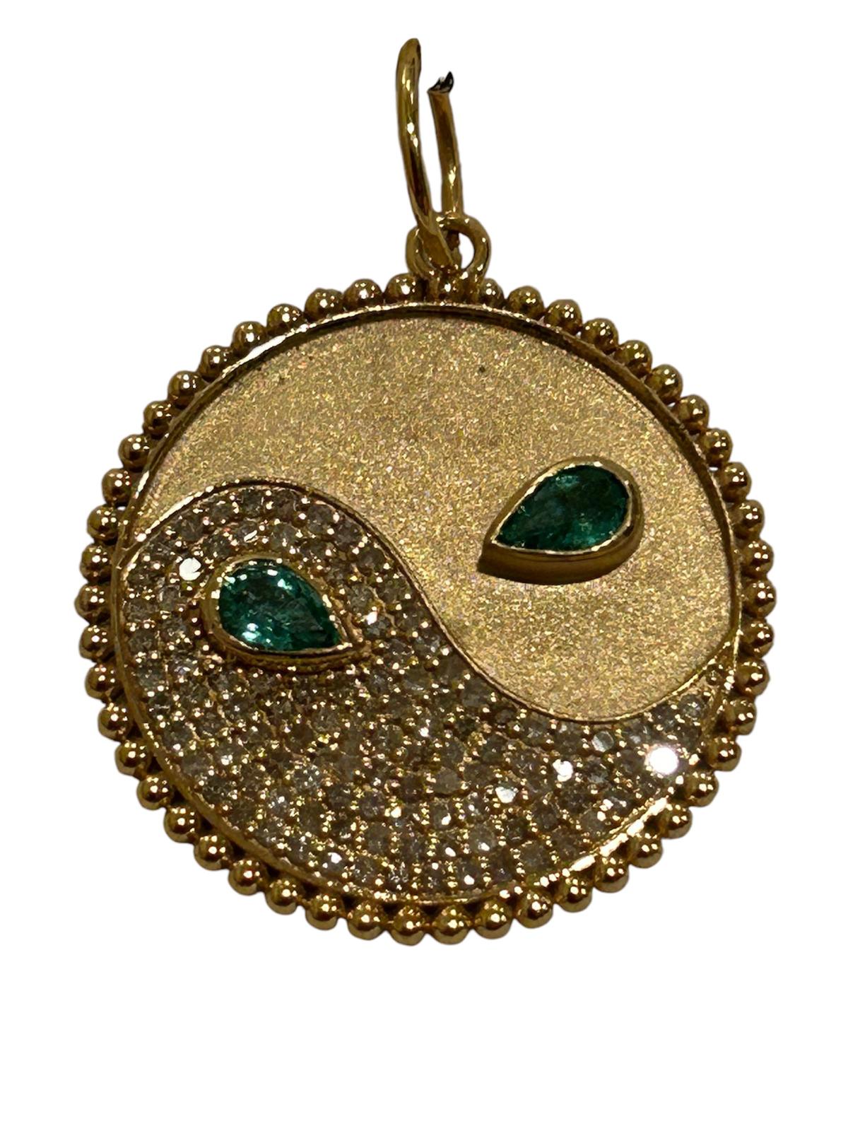 Yin-Yang 14k Solid Gold Diamond Pendants