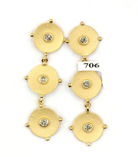 14k Solid Gold Diamond Earring