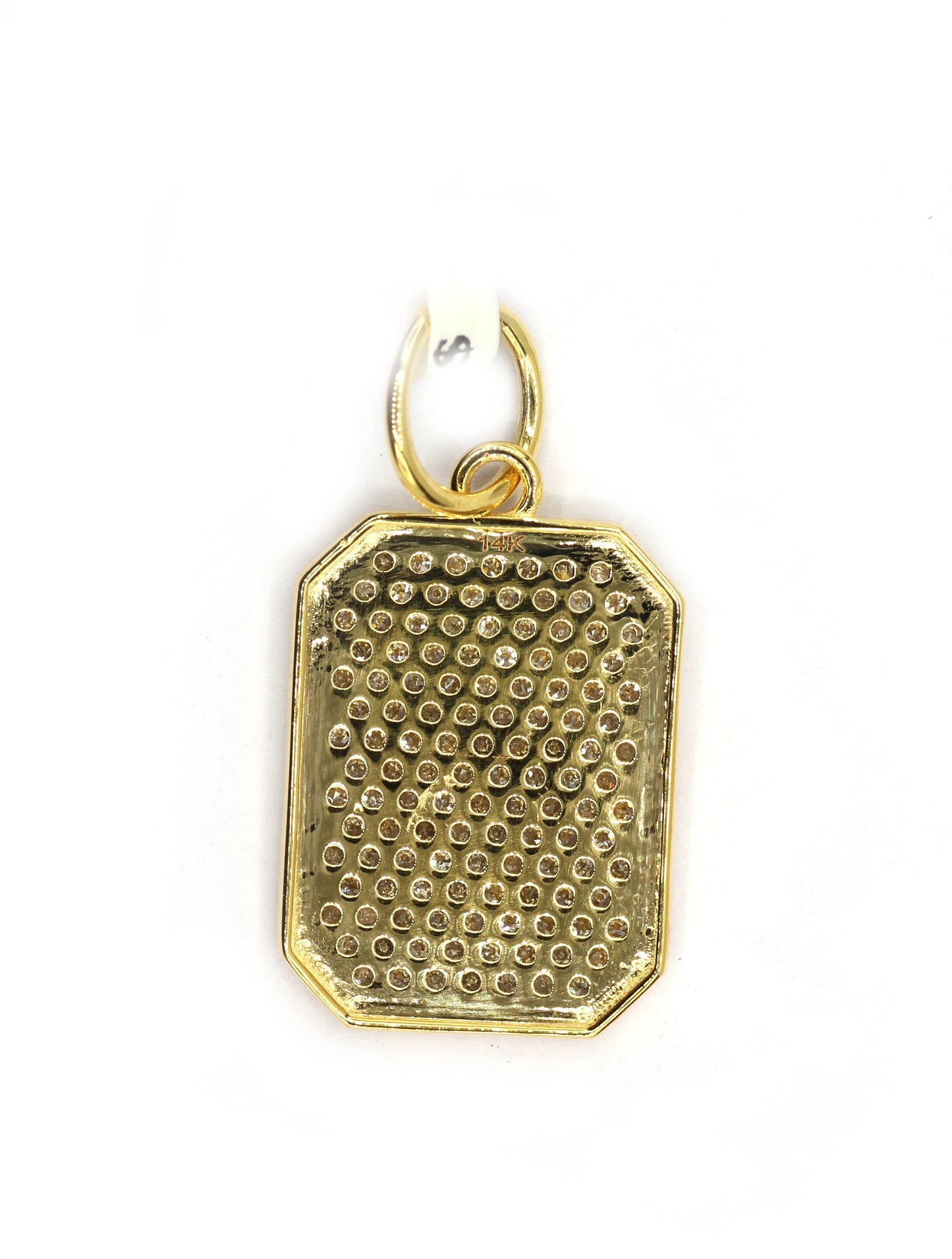 Rectangle 14k Solid Gold Diamond Pendants