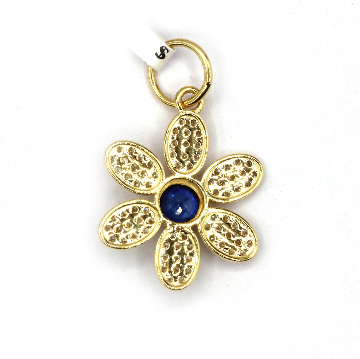Flower 14k Solid Gold Diamond Pendants