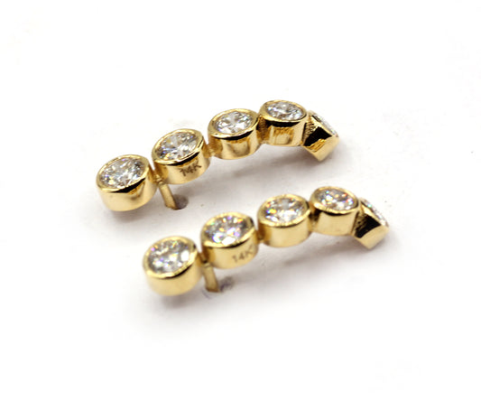 14k Solid Gold CVD Diamond Stud Earring