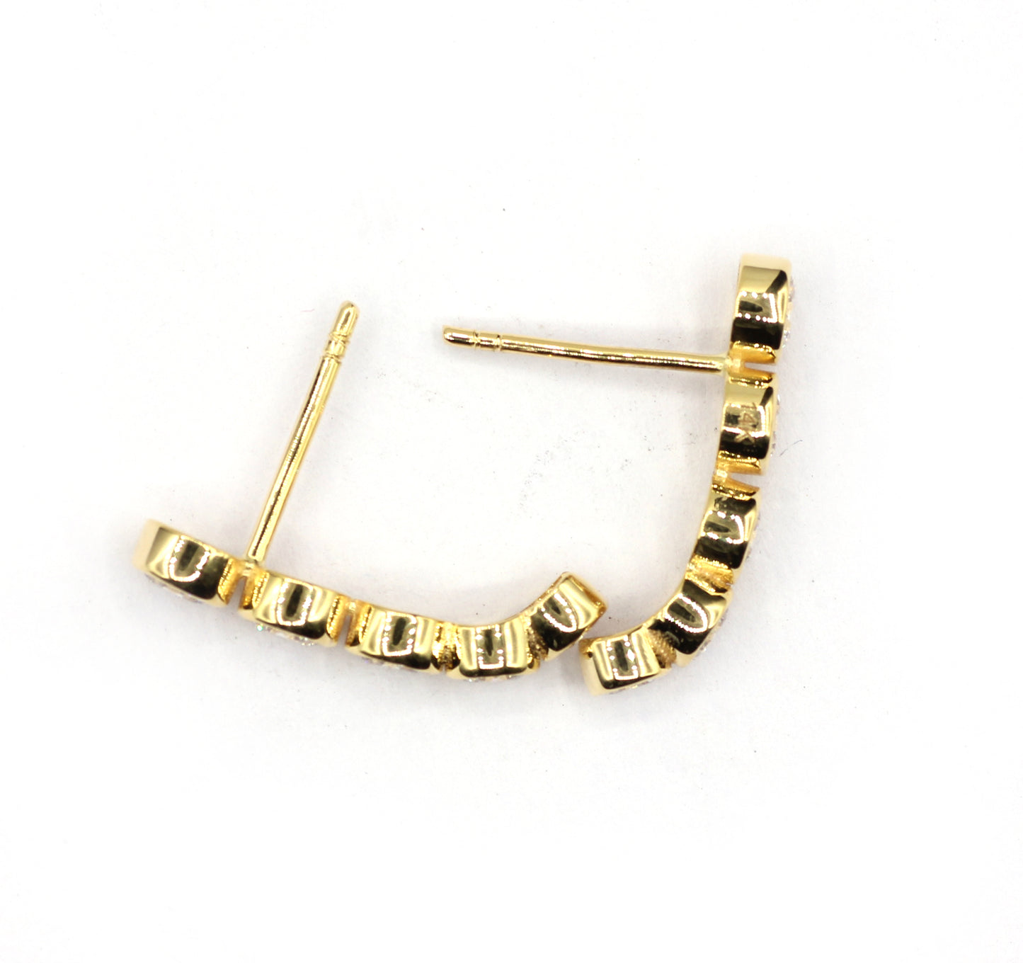 14k Solid Gold CVD Diamond Stud Earring