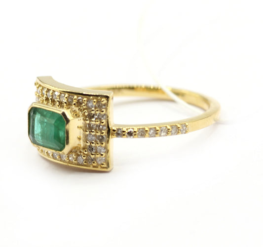 Emerald 14k Solid Gold Diamond Rings.